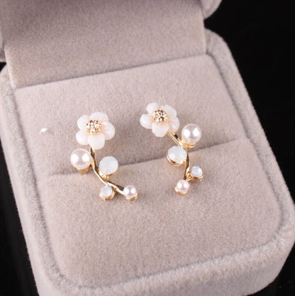 Pearl Flower Earrings Shell-Jewearrings