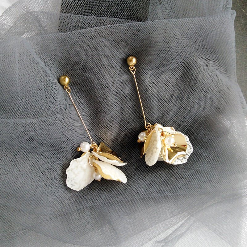 Pearl Flower Earrings Shell Design-Jewearrings