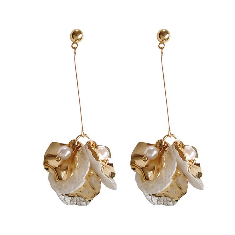 Pearl Flower Earrings Shell Design-Jewearrings