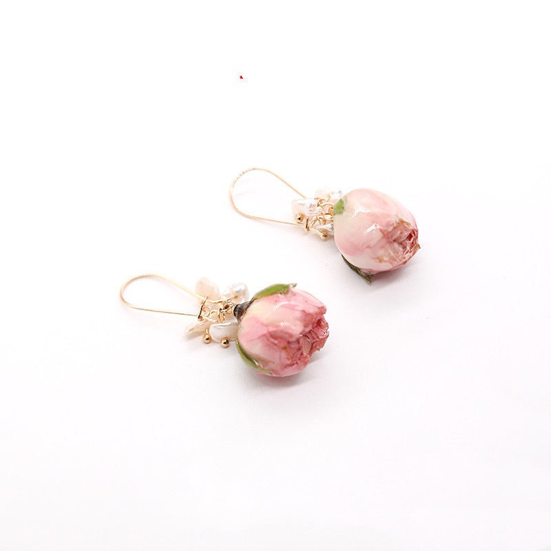 Pearl Flower Earrings Silver-Jewearrings