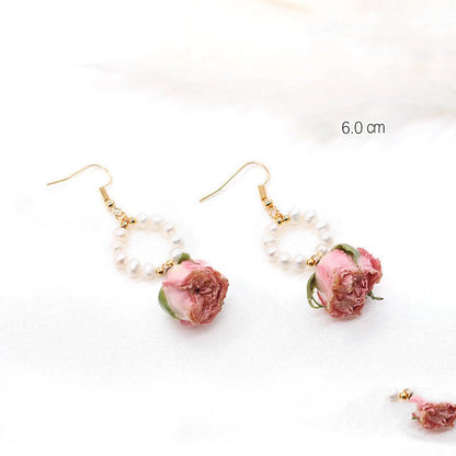 Pearl Flower Earrings Silver-Jewearrings