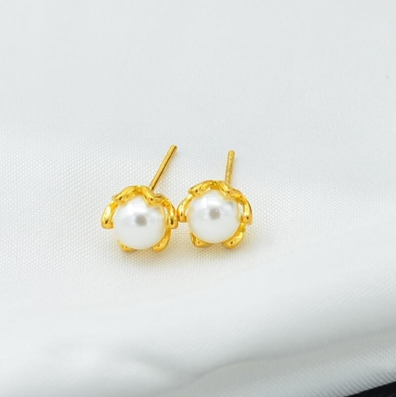 Pearl Flower Earrings - Simple-Jewearrings