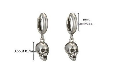 Pearl Flower Earrings Skull Earrings-Jewearrings