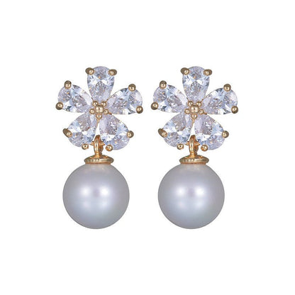 Pearl Flower Earrings - Small Fragrant-Jewearrings