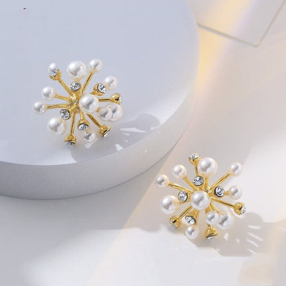 Pearl Flower Earrings Studs-Jewearrings