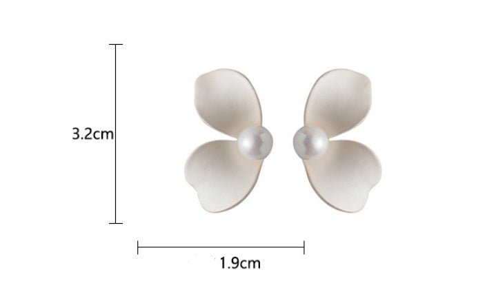 Pearl Flower Earrings Studs-Jewearrings