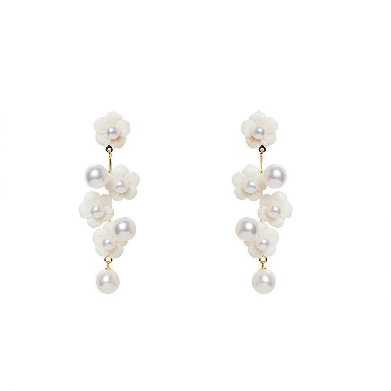 Pearl Flower Earrings Super Fairy Earrings-Jewearrings