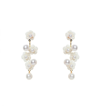 Pearl Flower Earrings Super Fairy Earrings-Jewearrings