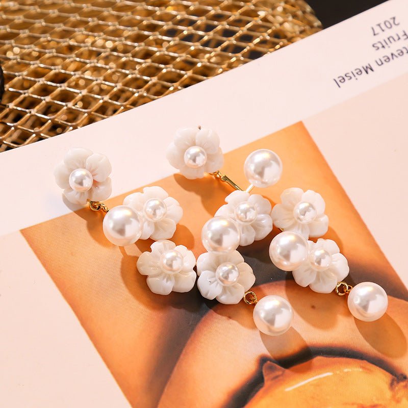 Pearl Flower Earrings Super Fairy Earrings-Jewearrings