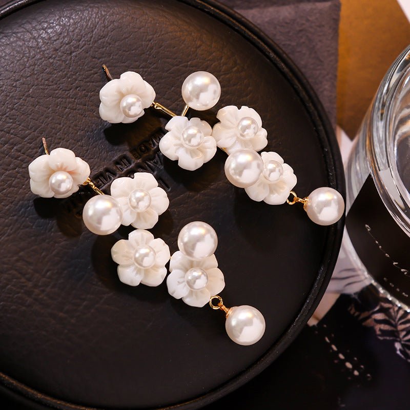 Pearl Flower Earrings Super Fairy Earrings-Jewearrings