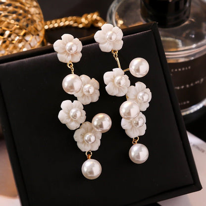 Pearl Flower Earrings Super Fairy Earrings-Jewearrings