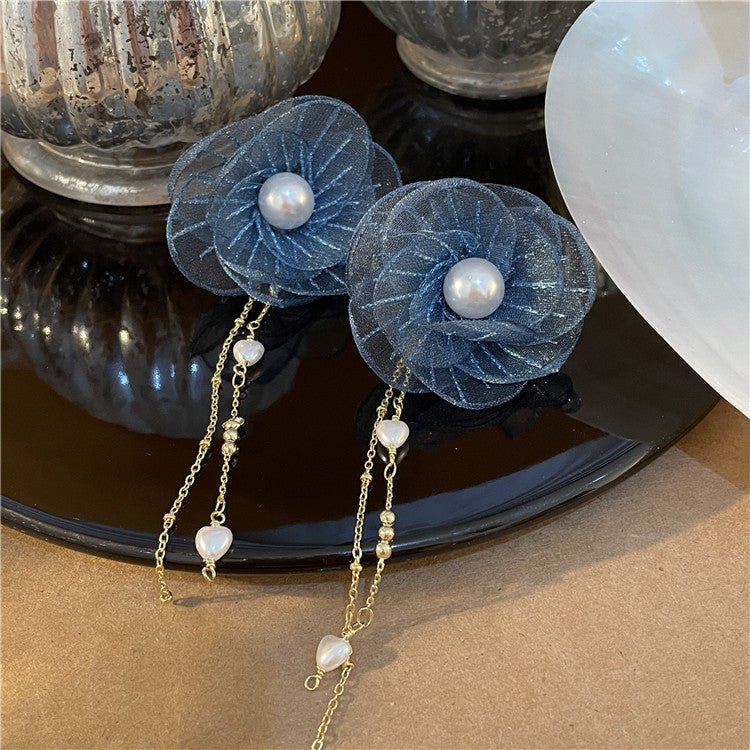 Pearl Flower Earrings Tassel-Jewearrings