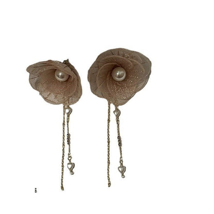 Pearl Flower Earrings Tassel-Jewearrings