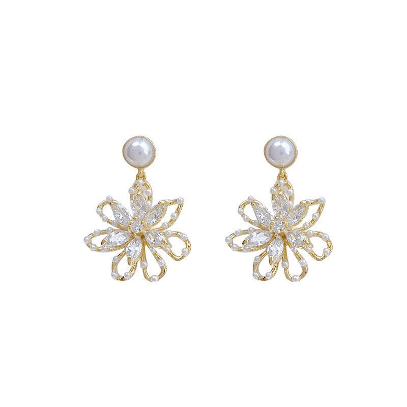 Pearl Flower Earrings - Temperament & Fashion-Jewearrings