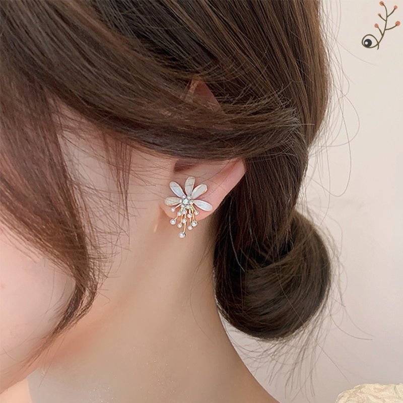 Pearl Flower Earrings - Unique-Jewearrings