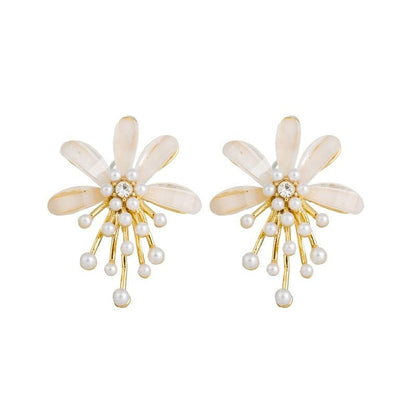 Pearl Flower Earrings - Unique-Jewearrings