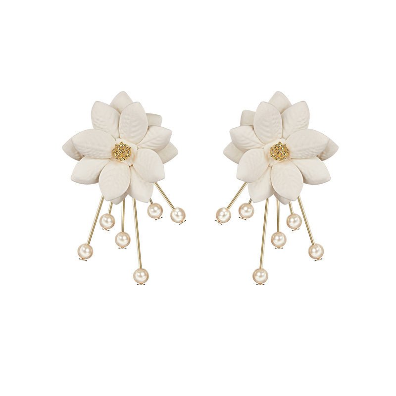 Pearl Flower Earrings Versatile Earrings-Jewearrings