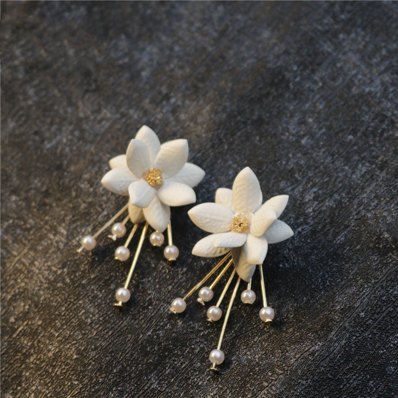 Pearl Flower Earrings Versatile Earrings-Jewearrings