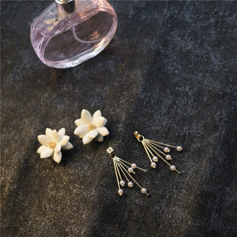 Pearl Flower Earrings Versatile Earrings-Jewearrings