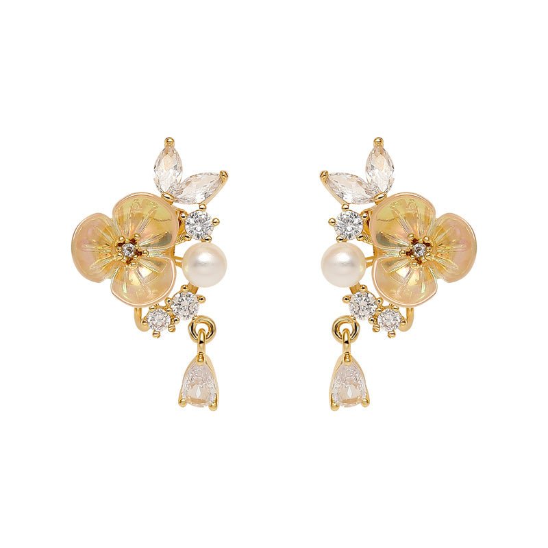 Pearl Flower Earrings Vintage Mosquito Coil-Jewearrings