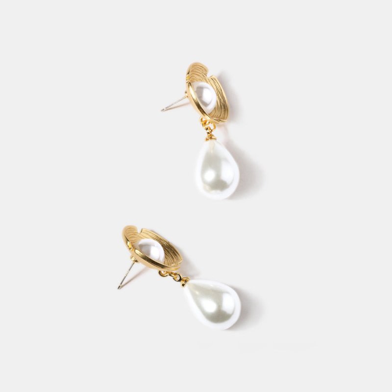 Pearl Flower Earrings Water Drop Earrings-Jewearrings