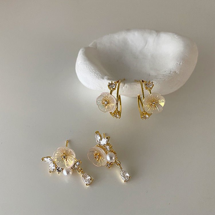 Pearl Flower Earrings Women's Fashion-Jewearrings