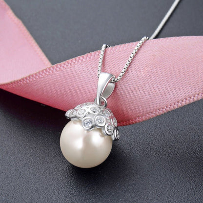 Pearl Jewelry Set S925 Silver Shell Beads Pendant Girls Fashion Zircon Earrings Freshwater Beads Ring Wholesale-Jewearrings