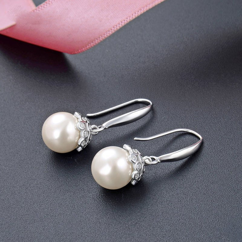 Pearl Jewelry Set S925 Silver Shell Beads Pendant Girls Fashion Zircon Earrings Freshwater Beads Ring Wholesale-Jewearrings