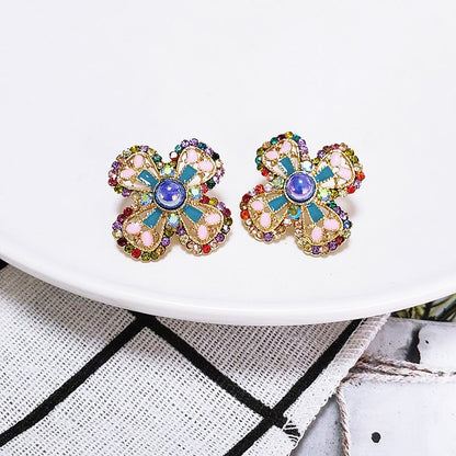 Personality Exaggerated Big Brand Elegant Flower Earrings-Jewearrings