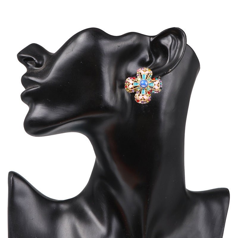 Personality Exaggerated Big Brand Elegant Flower Earrings-Jewearrings