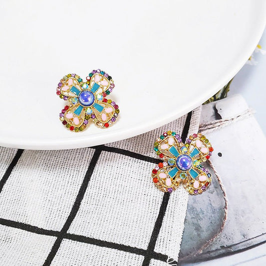 Personality Exaggerated Big Brand Elegant Flower Earrings-Jewearrings