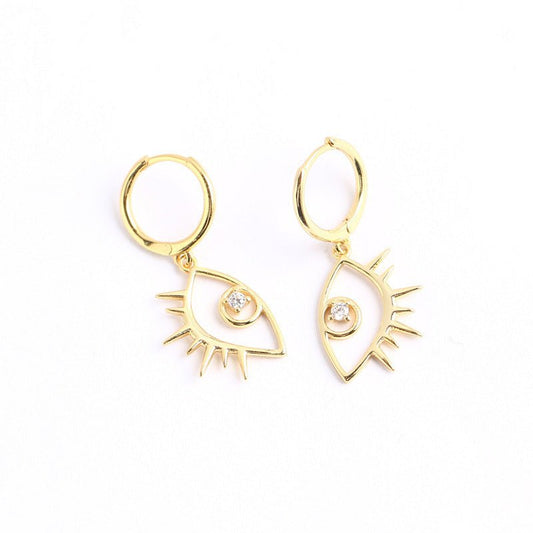 Personalized big eyes diamond earrings-Jewearrings