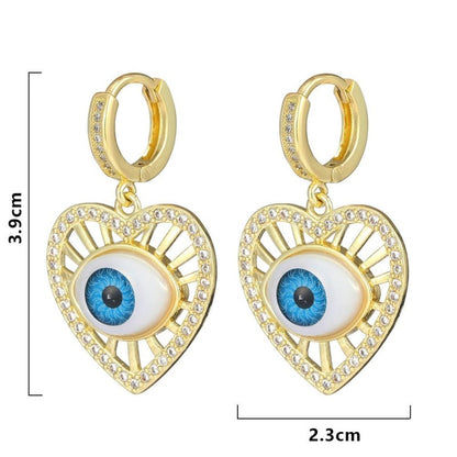 Personalized Blue Eye Color Preserving Bronze Micro Set Earrings-Jewearrings