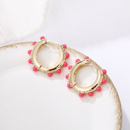 Personalized Cute Acrylic Small Ball Earrings-Jewearrings