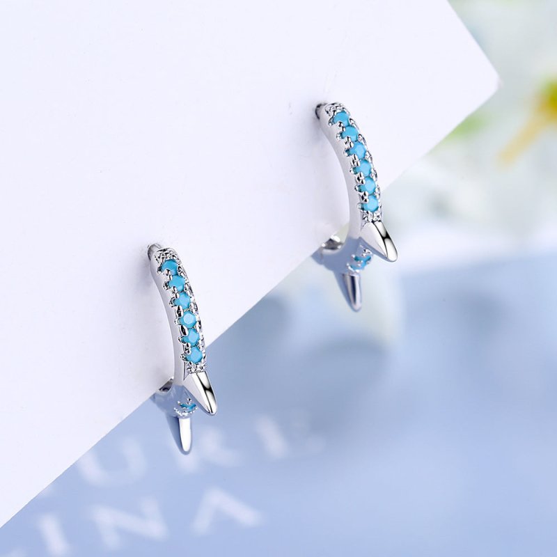 Personalized Fashion Earrings With Blue Pine Zircon-Jewearrings