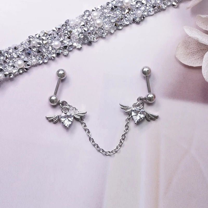 Personalized Long Angel Wings Earrings-Jewearrings