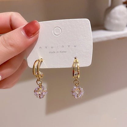 Personalized Opal Diamond Ball Earrings-Jewearrings