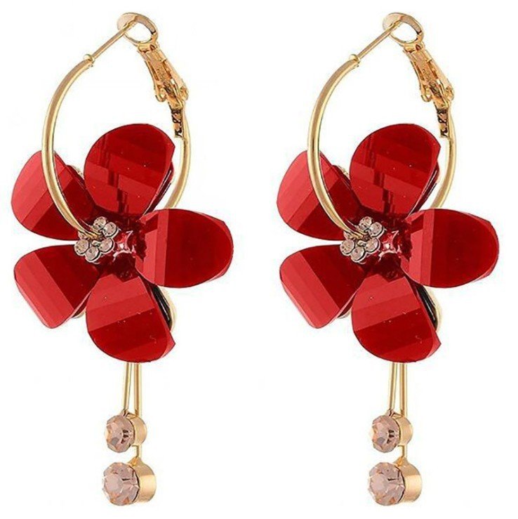 Petal Acrylic Tassel Earrings-Jewearrings