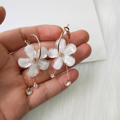 Petal Acrylic Tassel Earrings-Jewearrings