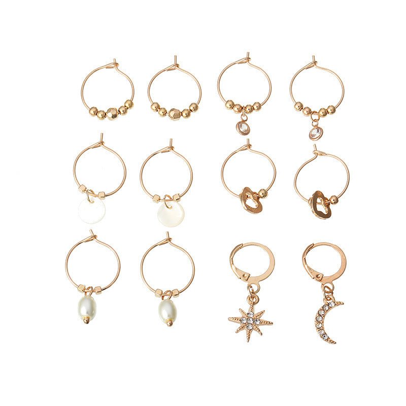 Petite Starry Love Earring Set Pearl Shell Earrings-Jewearrings