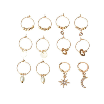 Petite Starry Love Earring Set Pearl Shell Earrings-Jewearrings