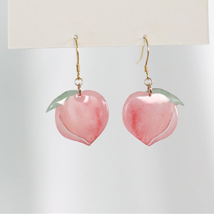 Pink peach cute acrylic earrings-Jewearrings