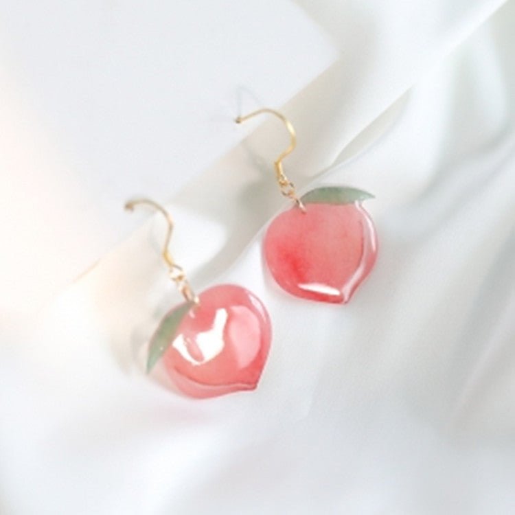 Pink peach cute acrylic earrings-Jewearrings