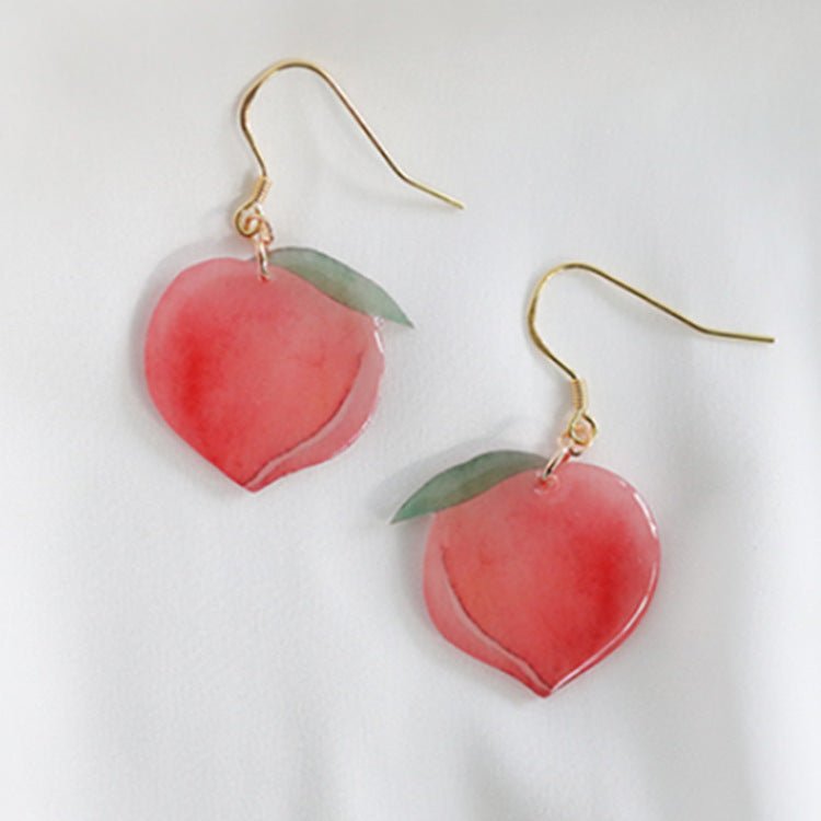 Pink peach cute acrylic earrings-Jewearrings