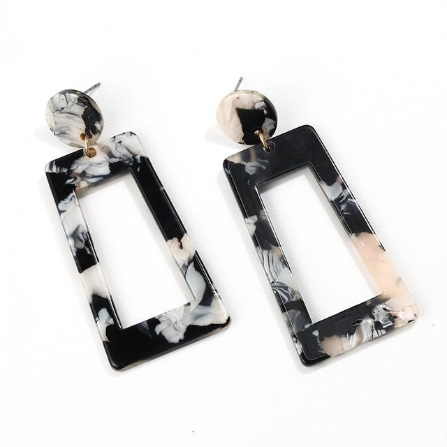 Plate leopard print acrylic Earrings-Jewearrings