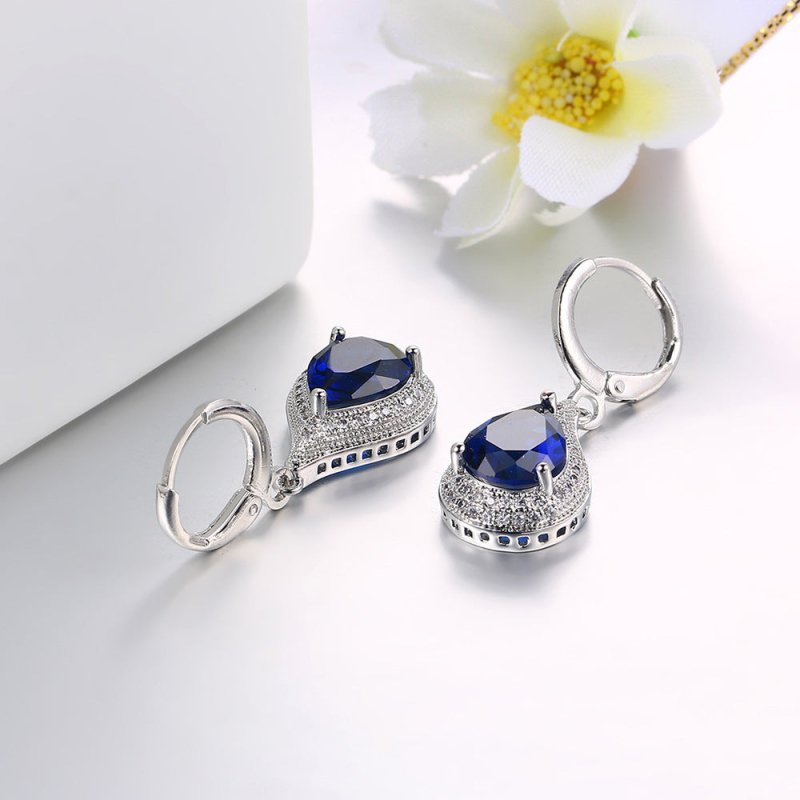 Popular Blue Zircon Gold-plated Fashion Earrings-Jewearrings