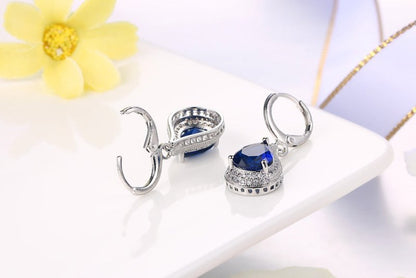 Popular Blue Zircon Gold-plated Fashion Earrings-Jewearrings