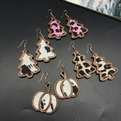 Popular Christmas Tree Long Pumpkin Earrings-Jewearrings