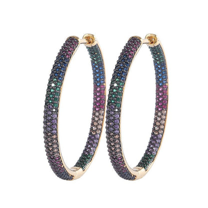 Popular Color Zirconium Micro Inlaid Big Earrings-Jewearrings