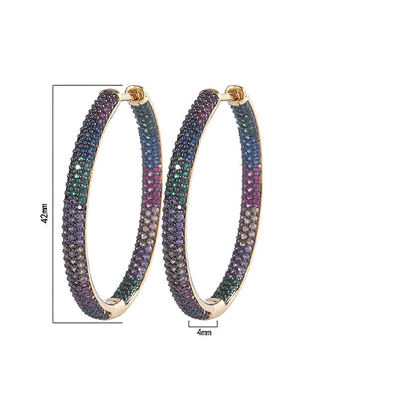 Popular Color Zirconium Micro Inlaid Big Earrings-Jewearrings